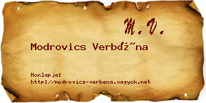 Modrovics Verbéna névjegykártya